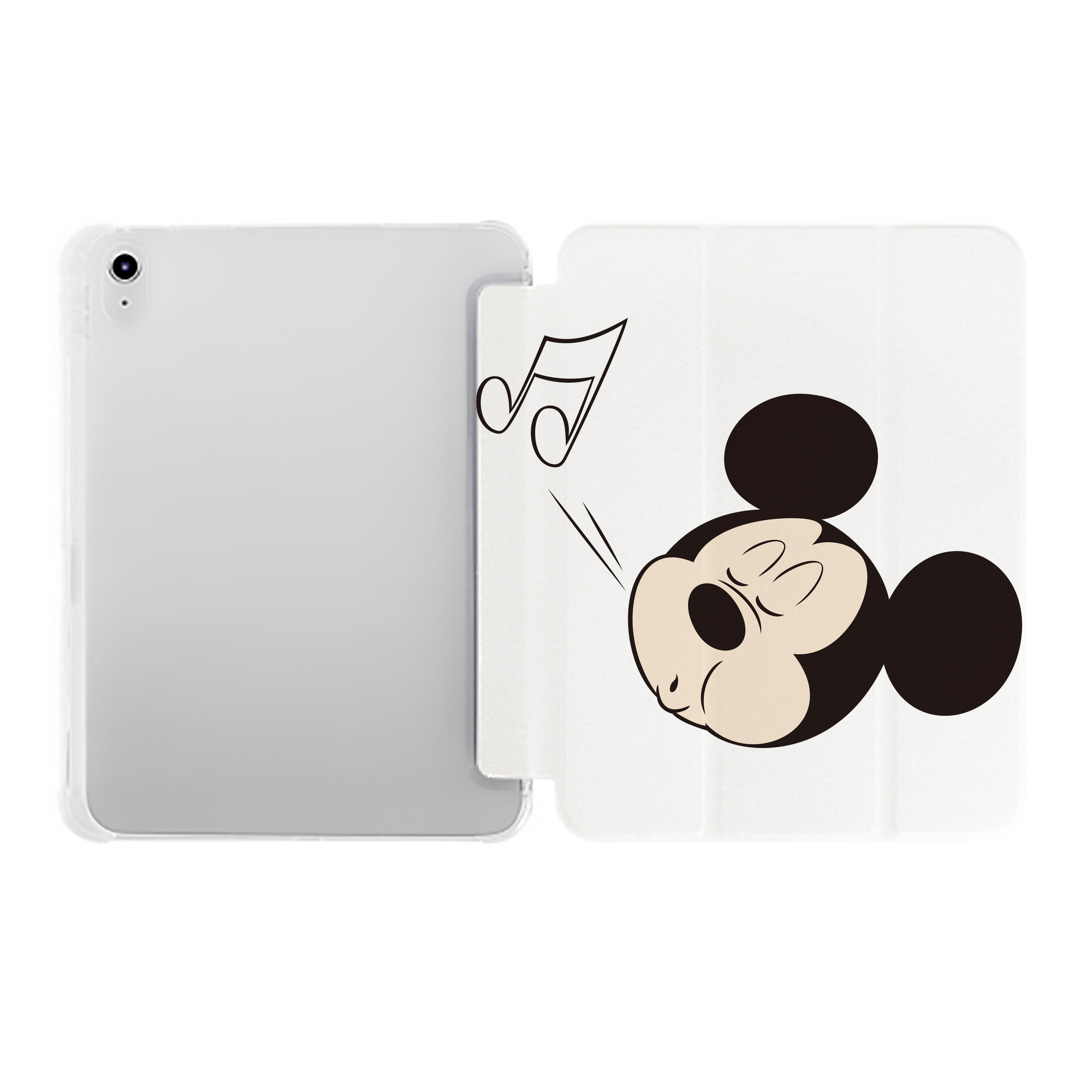 （画像用） ミッキーマウス Mickey Mouse IPad ケース ペン収納付き 三つ折りスタンド PUレザー×シリコン 対応機種9.5/10.5/10.9インチ
